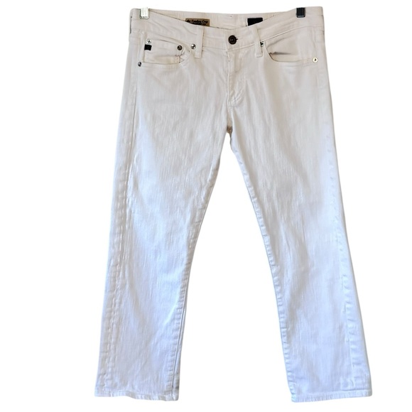 AG Adriano Goldschmied The Tomboy Crop Relaxed Straight Leg Jeans White Size 28 - Picture 2 of 12